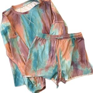 Source Unknown Multicolor Tie-Dye Pajama Set